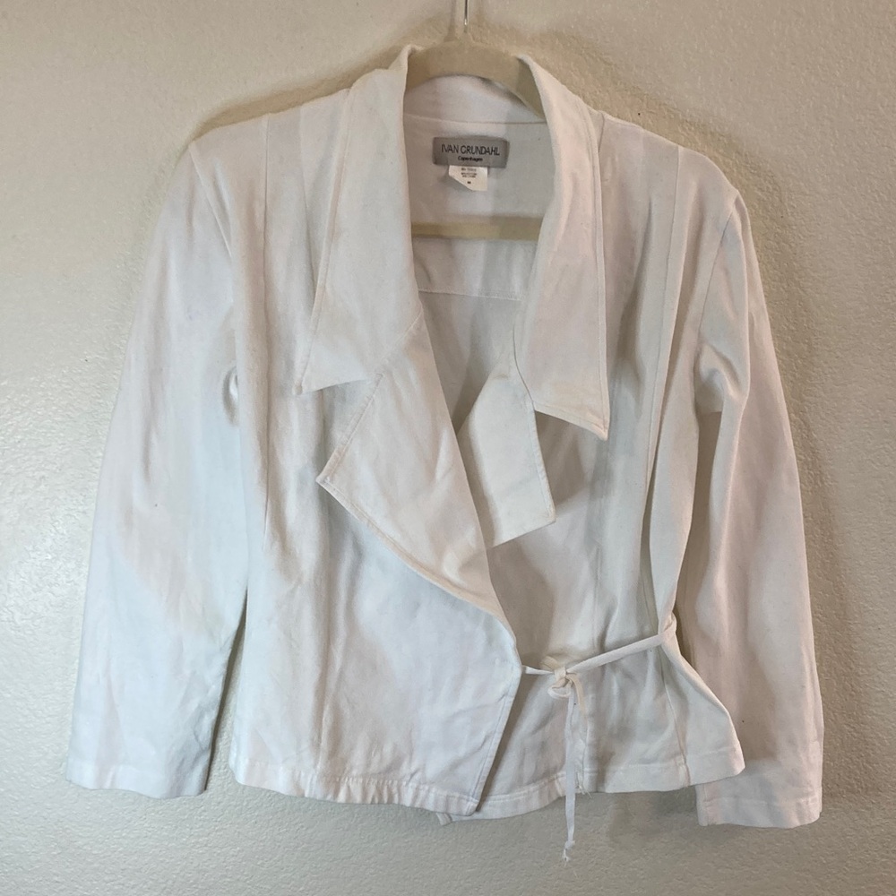 Ivan Grundahl  Denmark White Blazer Classic old money asymmetrical M 90%cotton